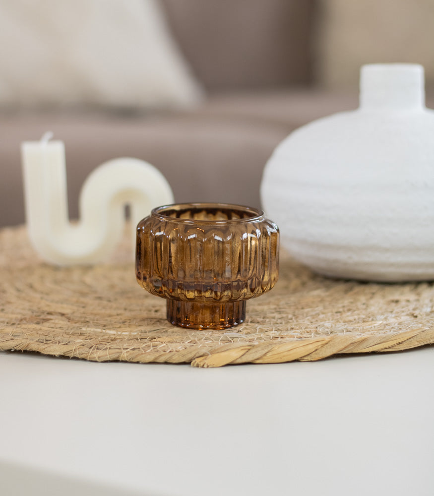 Teelichtglas/Kerzenhalter "Fio", verschiedene Farben - Interior > Dekoration > Teelichtglas von mahina