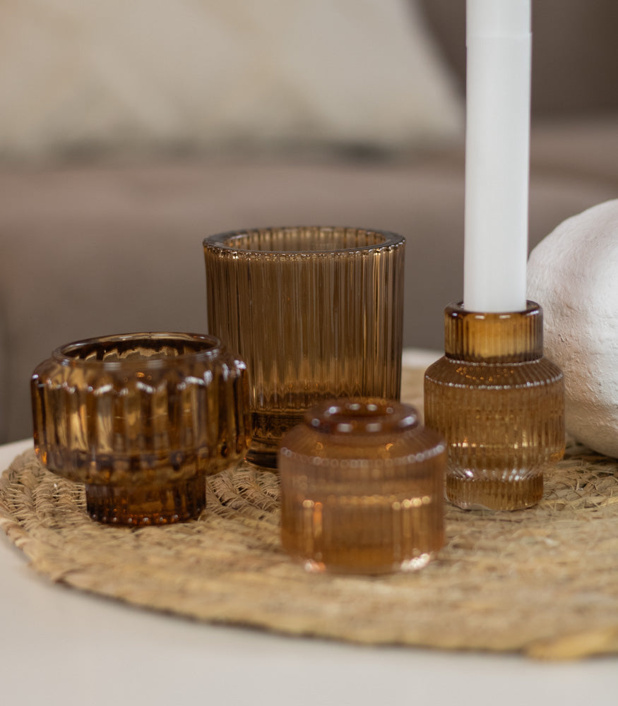 Teelichtglas/Kerzenhalter "Fio", verschiedene Farben - Interior > Dekoration > Teelichtglas von mahina