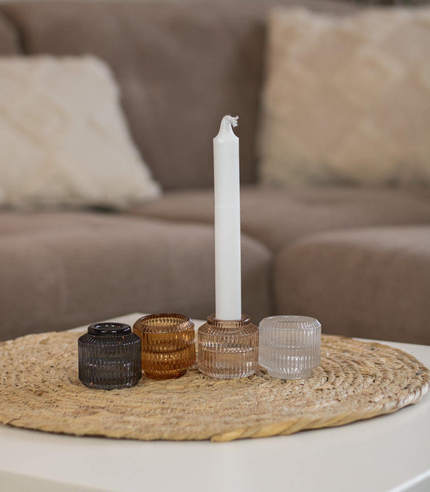 Teelichtglas/Kerzenständer "Feli" 2in1, verschiedene Farben - Interior > Dekoration > Teelichtglas von mahina