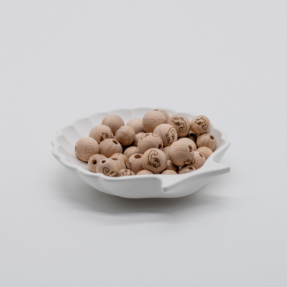 Holzperle handgemachte Gravur "Dino" 12mm/15mm - Bastelbedarf -> Holz > Holzperlen -> Motive von mahina