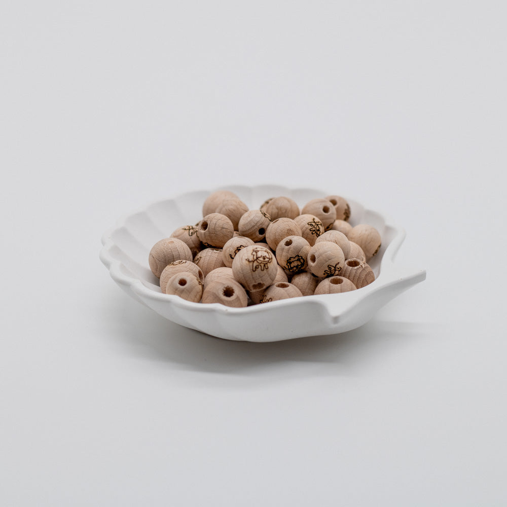 Holzperle handgemachte Gravur "Löwe" 12mm/15mm - Bastelbedarf -> Holz > Holzperlen -> Motive von mahina