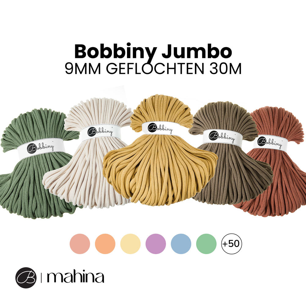 Bobbiny JUMBO Flechtkordel 9mm geflochten 30m - Garne > Baumwollgarne > Bobbiny > Geflochten > 9mm von mahina