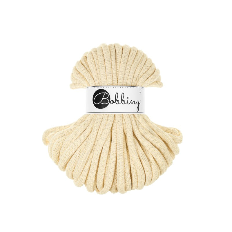 Bobbiny JUMBO Flechtkordel 9mm geflochten Butter Yellow 30m - Garne > Baumwollgarne > Bobbiny > Geflochten > 9mm von mahina
