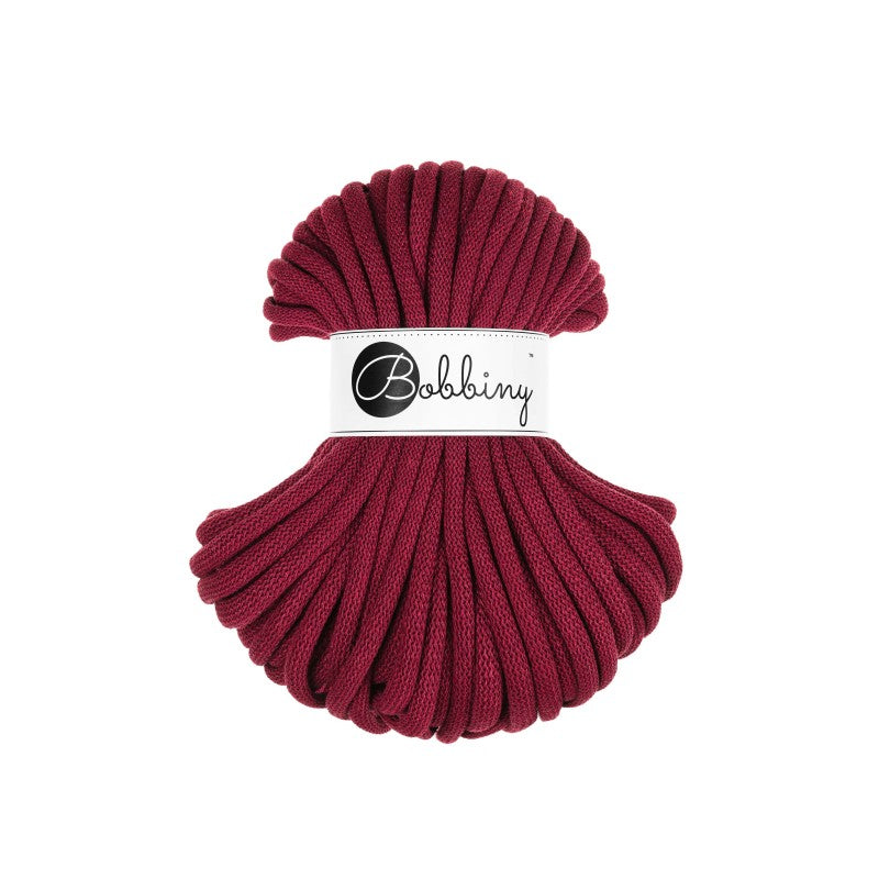 Bobbiny JUMBO Flechtkordel 9mm geflochten Wine Red 30m - Garne > Baumwollgarne > Bobbiny > Geflochten > 9mm von mahina