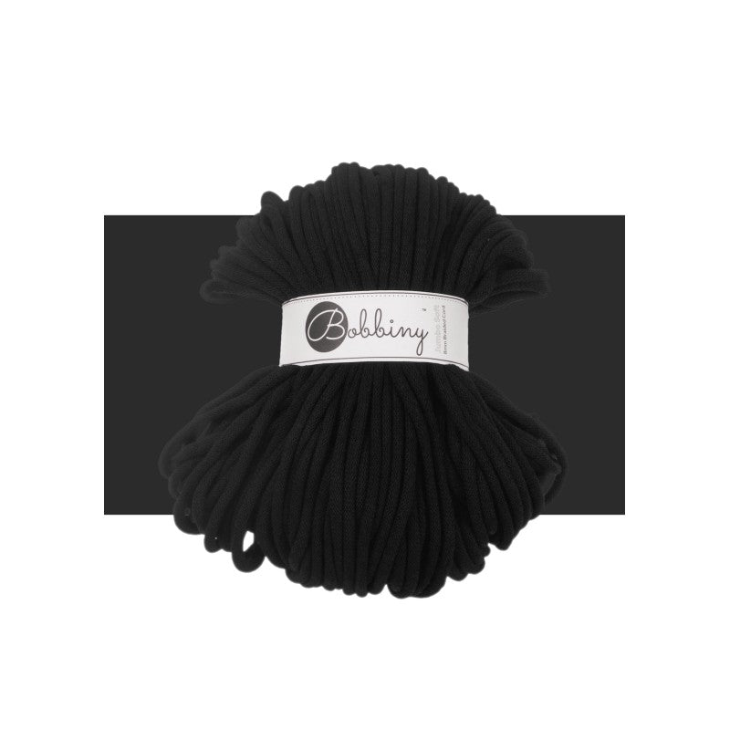 Bobbiny JUMBO SOFT Flechtkordel 8mm geflochten Black 100m - Garne > Baumwollgarne > Bobbiny > Geflochten > 9mm von mahina