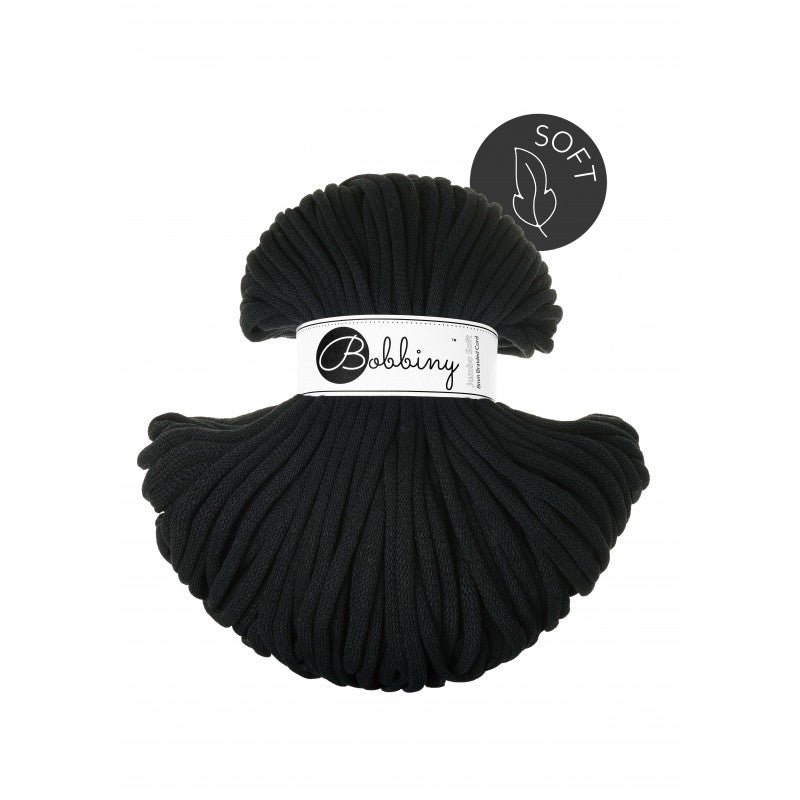 Bobbiny JUMBO SOFT Flechtkordel 8mm geflochten Black 100m - Garne > Baumwollgarne > Bobbiny > Geflochten > 9mm von mahina