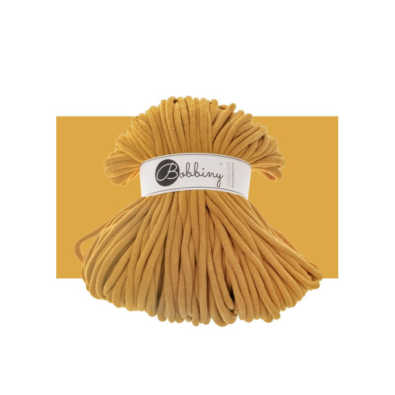 Bobbiny JUMBO SOFT Flechtkordel 8mm geflochten Mustard 100m - Garne > Baumwollgarne > Bobbiny > Geflochten > 9mm von mahina