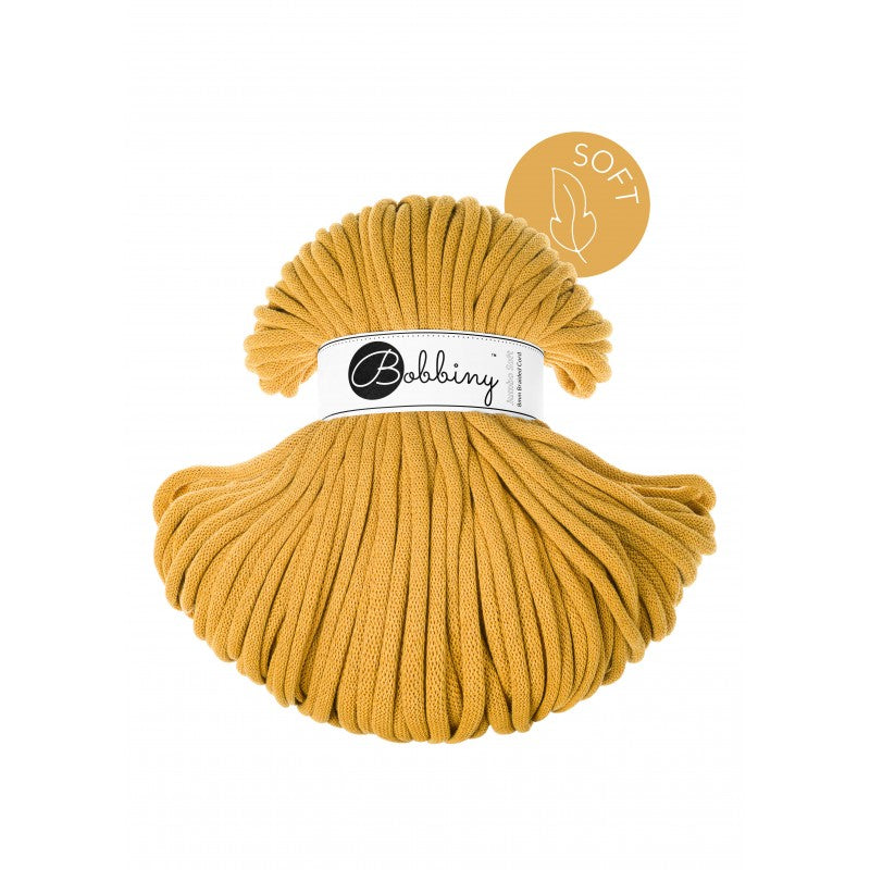 Bobbiny JUMBO SOFT Flechtkordel 8mm geflochten Mustard 100m - Garne > Baumwollgarne > Bobbiny > Geflochten > 9mm von mahina