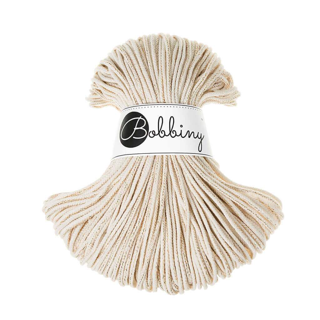 Bobbiny JUNIOR Flechtkordel 3mm geflochten Golden Natural 100m - Garne > Baumwollgarne > Bobbiny > Geflochten > 3mm von mahina