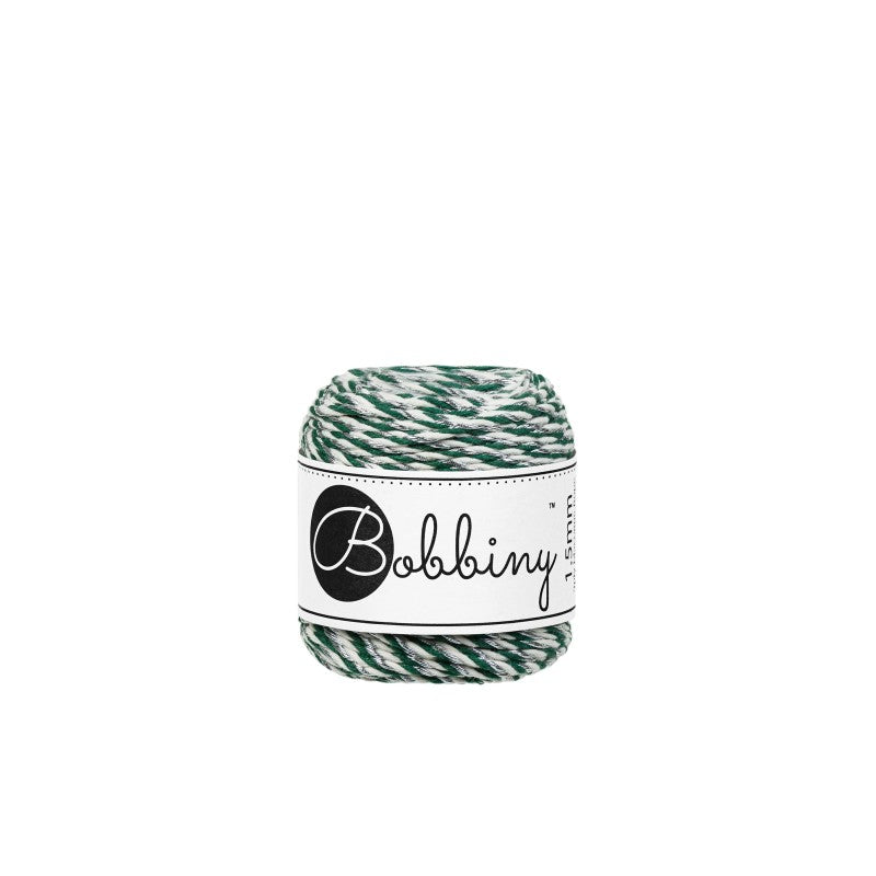 Bobbiny Makramee Garn 1,5mm 3ply Holiday Silver 35m - Garne > Baumwollgarne > Bobbiny > 3ply > 1,5mm von mahina