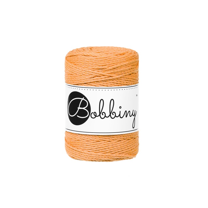Bobbiny Makramee Garn 1,5mm 3ply Orange 100m - Garne > Baumwollgarne > Bobbiny > 3ply > 1,5mm von mahina