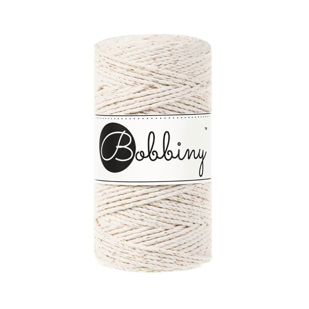 Bobbiny Makramee Garn 3mm 3ply Golden Natural 100m - mahina