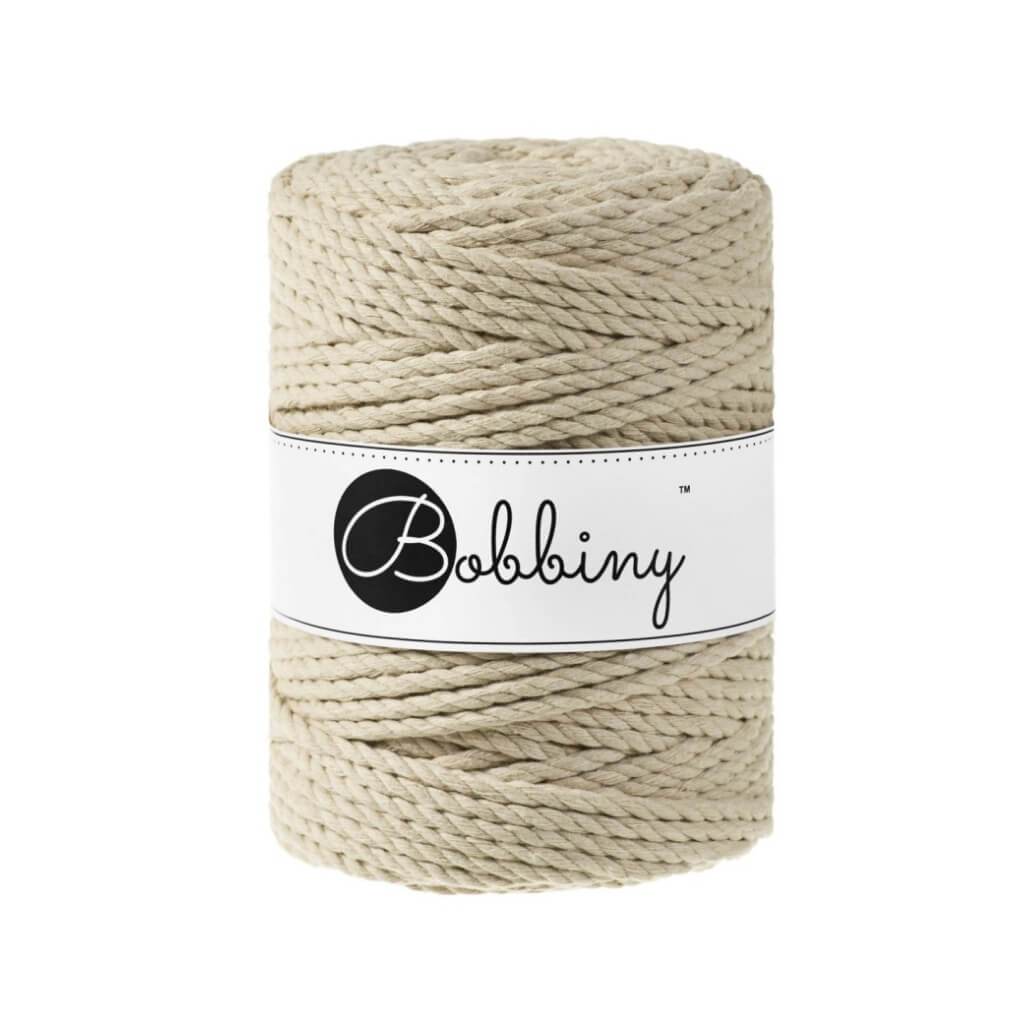 Bobbiny Makramee Garn 5mm 3ply Beige 100m - mahina