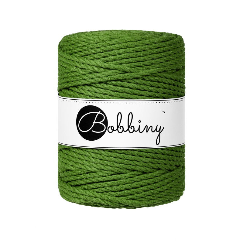 Bobbiny Makramee Garn 5mm 3ply Moss Green 100m - Garne > Baumwollgarne > Bobbiny > 3ply > 5mm von mahina
