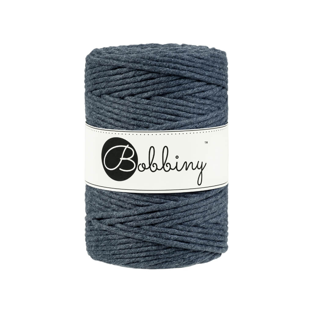 Bobbiny Makramee Garn 5mm gezwirnt Charcoal 100m - mahina