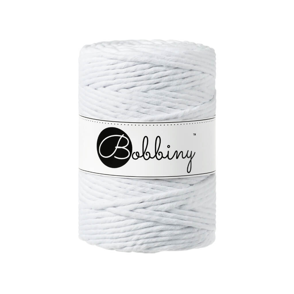Bobbiny Makramee Garn 5mm gezwirnt White 100m - mahina