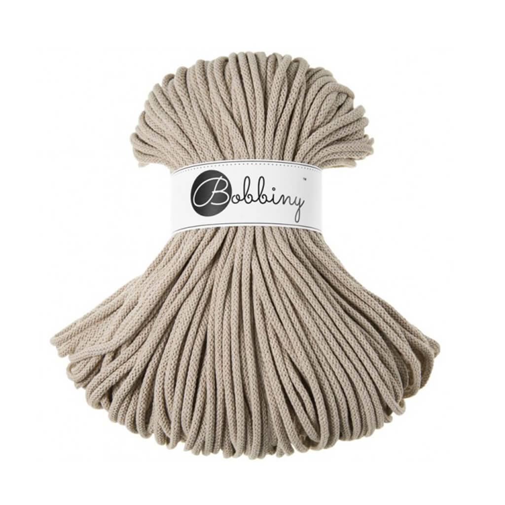 Bobbiny PREMIUM Flechtkordel 5mm geflochten Beige 100m - Garne > Baumwollgarne > Bobbiny > Geflochten > 5mm von mahina