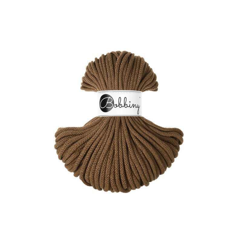 Bobbiny PREMIUM Flechtkordel 5mm geflochten Nut Brown 50m - Garne > Baumwollgarne > Bobbiny > Geflochten > 5mm von mahina