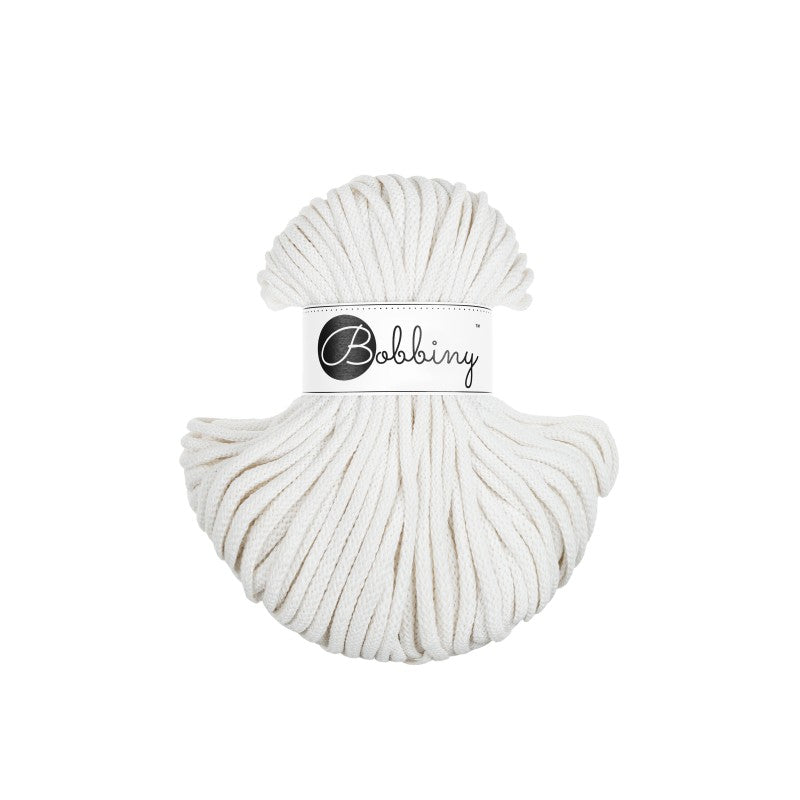 Bobbiny PREMIUM Flechtkordel 5mm geflochten Off White 50m - Garne > Baumwollgarne > Bobbiny > Geflochten > 5mm von mahina