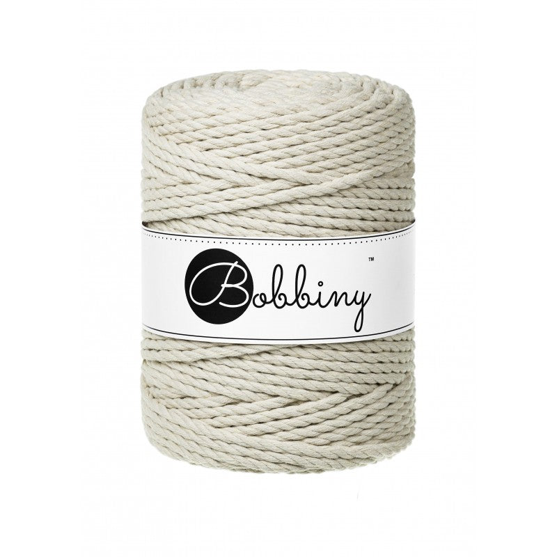 Bobbiny Makramee Garn 5mm 3ply Cashmere Beige 100m - Garne > Baumwollgarne > Bobbiny > 3ply > 5mm von mahina