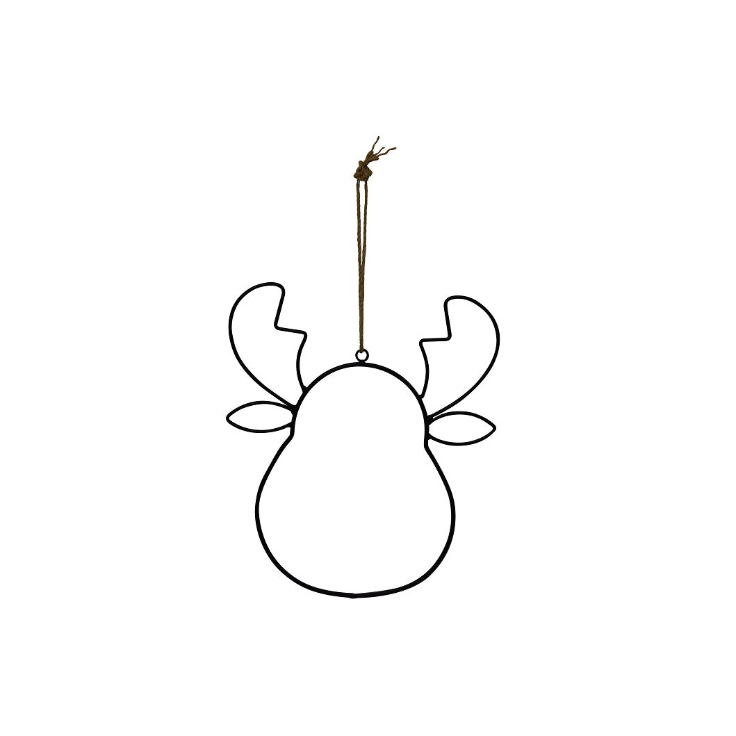 Metallhänger Rentiersilhouette in schwarz, 25x29cm - Bastelbedarf -> Metall -> Metallringe -> Rund von mahina