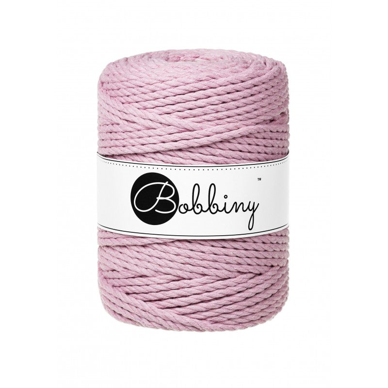 Bobbiny Makramee Garn 5mm 3ply Dusty Pink 100m - Garne > Baumwollgarne > Bobbiny > 3ply > 5mm von mahina