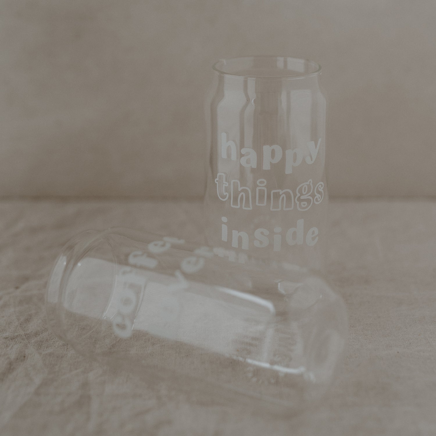 Eulenschnitt Hohes Trinkglas Happy Things 500ml - Interior > Dekoration > Tassen von mahina