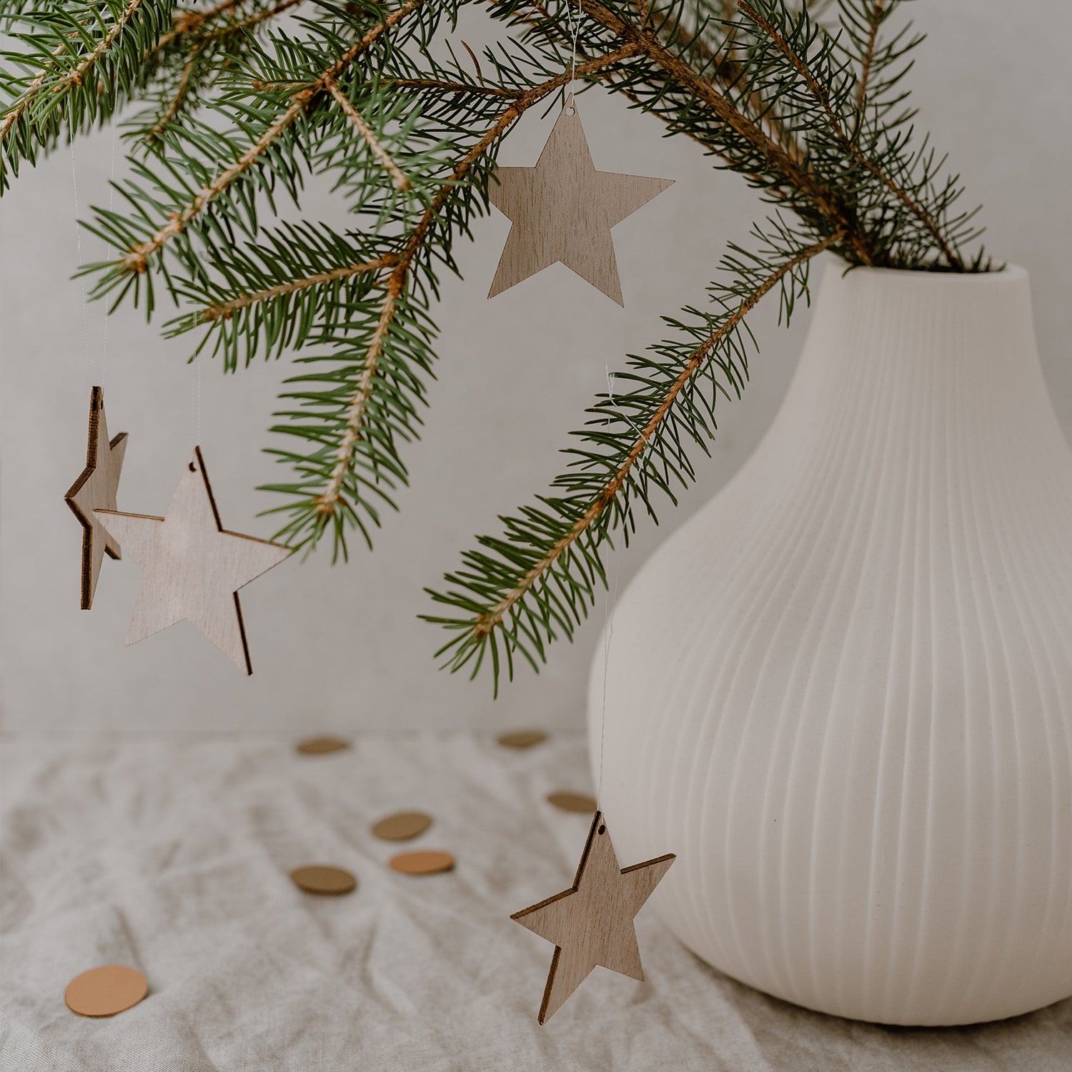 Eulenschnitt Holzanhänger Stern natur im 8er Set - Bastelbedarf -> Holz > Holzkränze von mahina