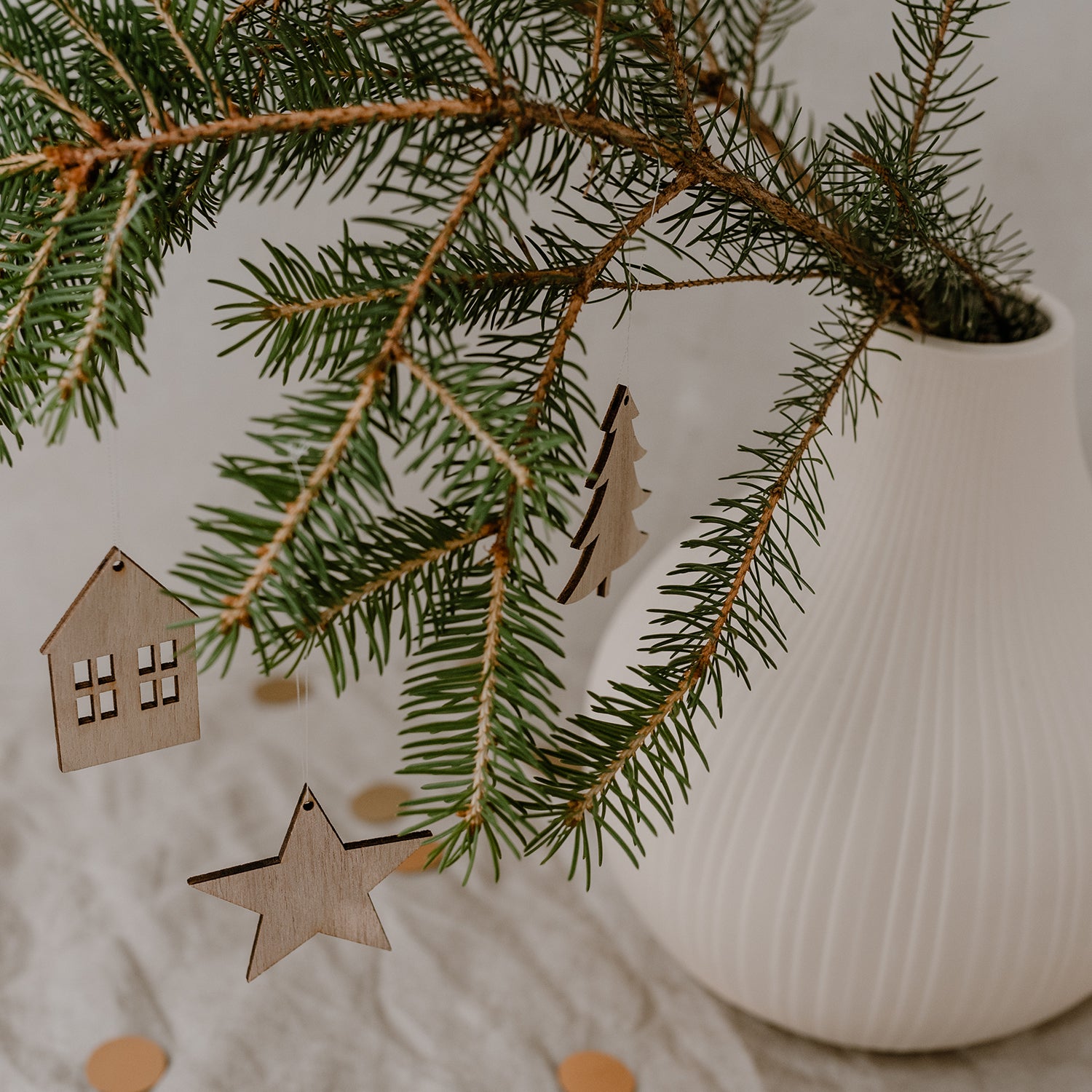 Eulenschnitt Holzanhänger Stern natur im 8er Set - Bastelbedarf -> Holz > Holzkränze von mahina