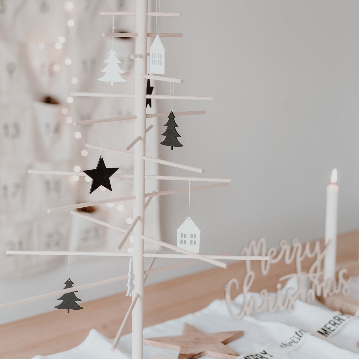 Eulenschnitt Holzanhänger Stern weiß, 8er Set - Bastelbedarf -> Holz > Holzkränze von mahina