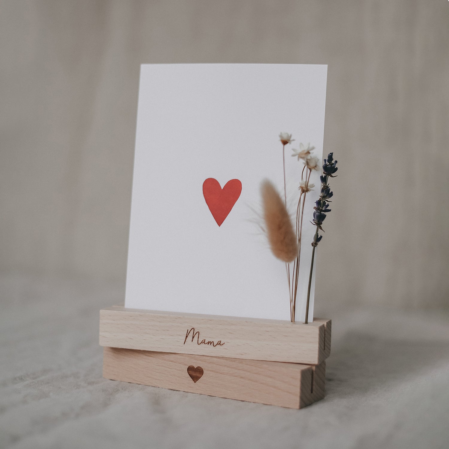 Eulenschnitt Karten- und Blumenhalter Mama & Herz, 2er Set - Bastelbedarf -> Sonstiges von mahina
