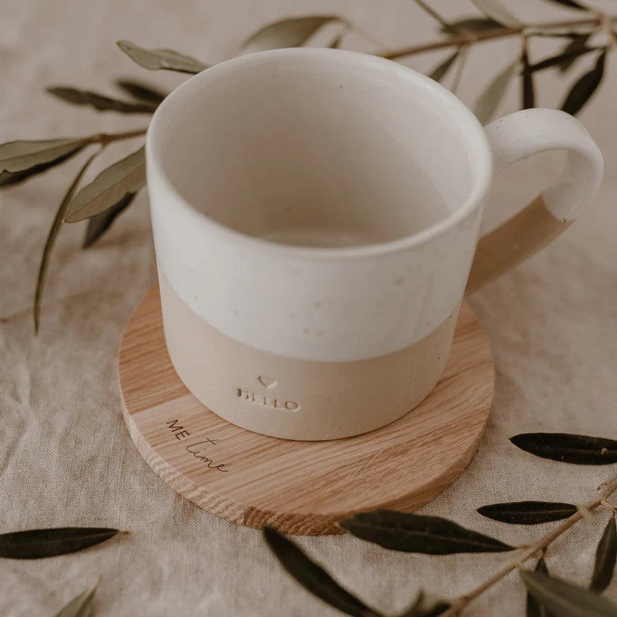 Eulenschnitt Untersetzer aus Eiche "Me time" - Interior > Dekoration > Sonstiges von mahina