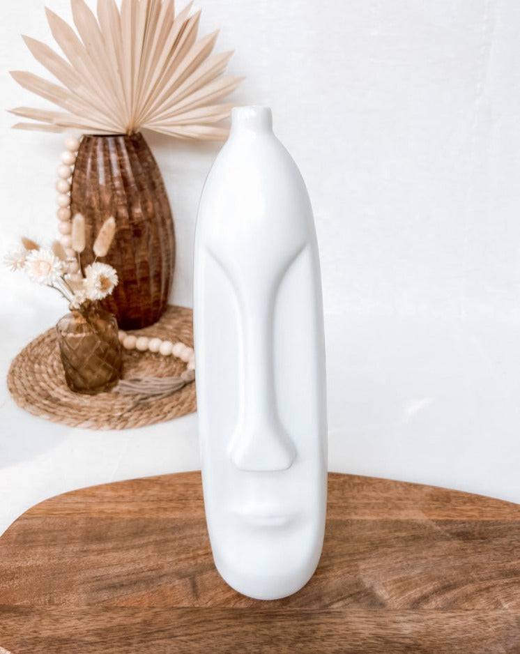 Vase "Mataki" in weiß 35cm - mahina