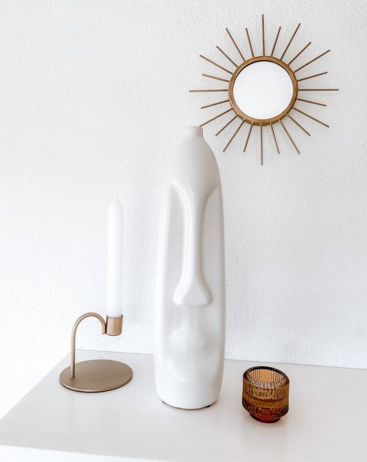 Vase "Mataki" in weiß 35cm - mahina