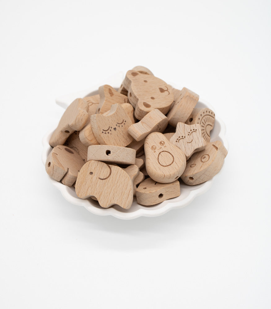 Motivperle Buchenholz 28 Motive - Bastelbedarf -> Holz > Motivperlen von mahina