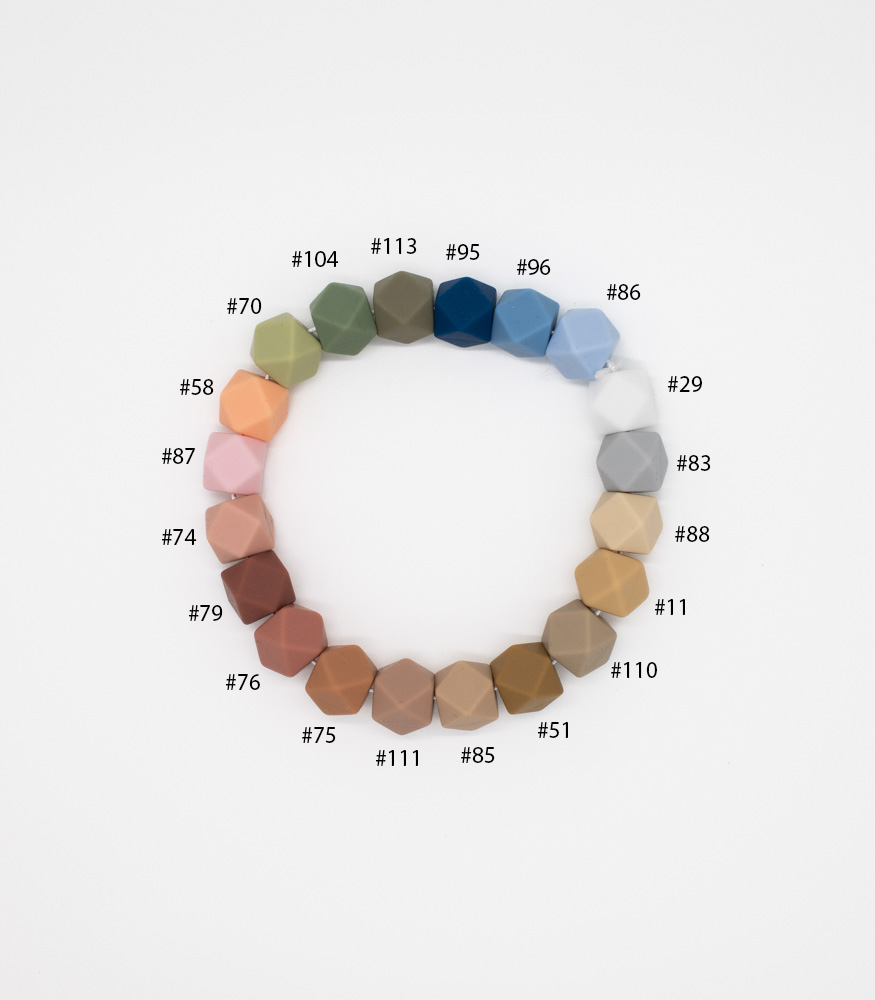 Silikonperle "Hexagon" 14mm 20 Farben - Bastelbedarf -> Silikon -> Silikonperlen -> Rund von mahina