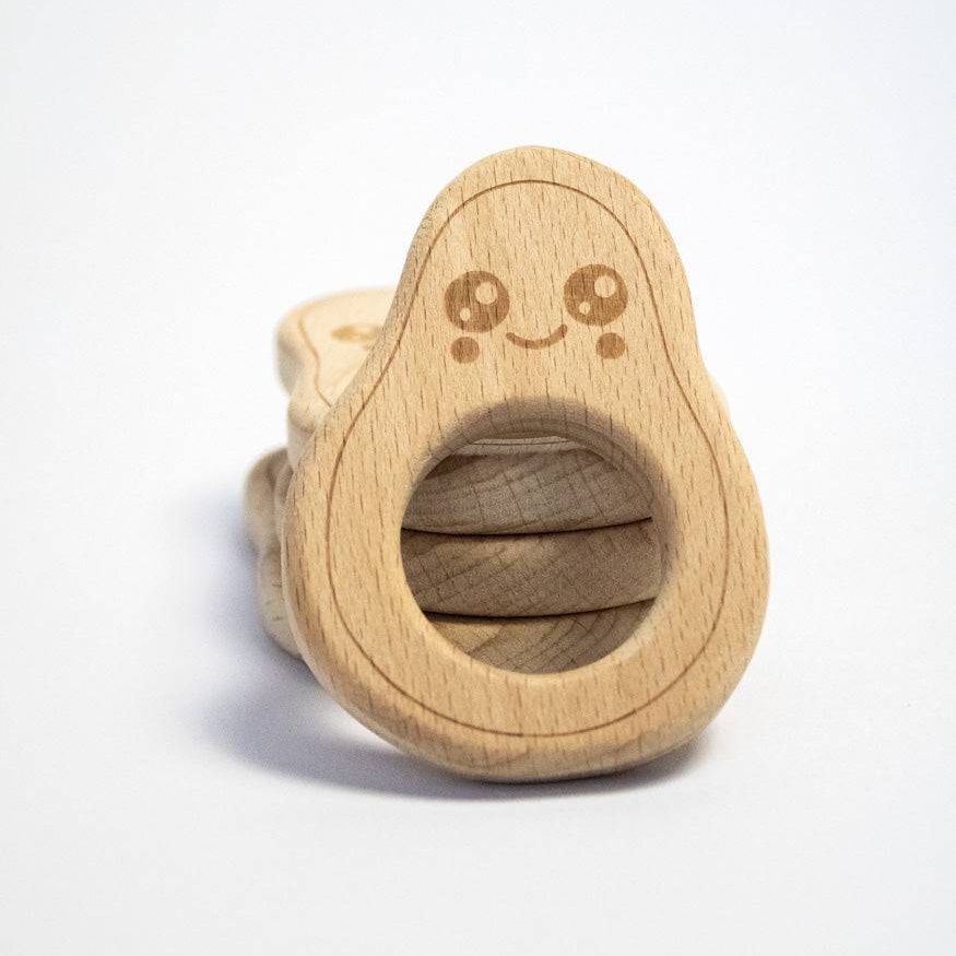 Beißring "Avocado" aus Buchenholz - mahina