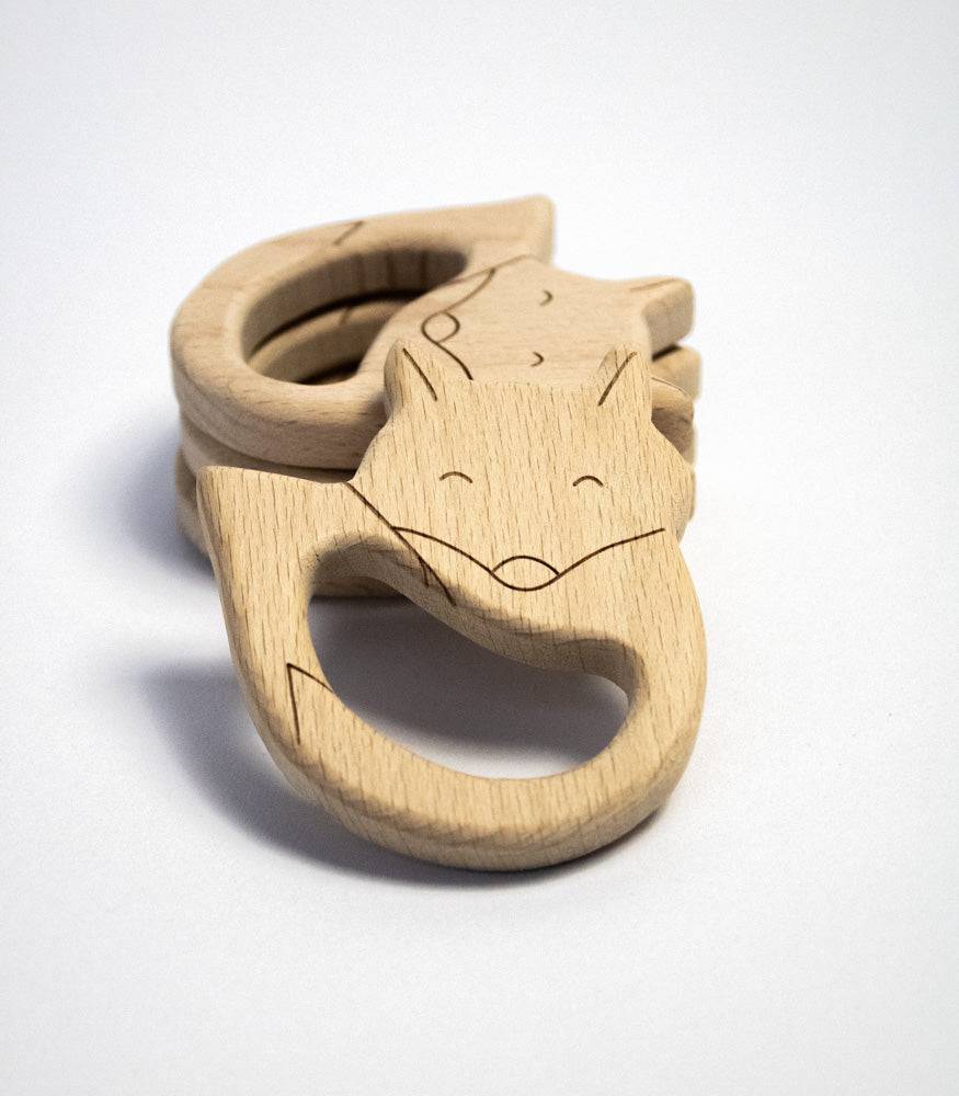 Beißring "Fuchs" aus Buchenholz - mahina