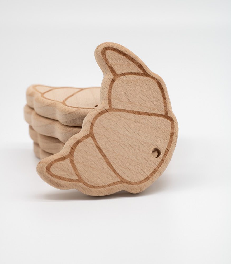 Holzanhänger "Croissant " aus Buchenholz - Bastelbedarf -> Holz > Beißringe von mahina