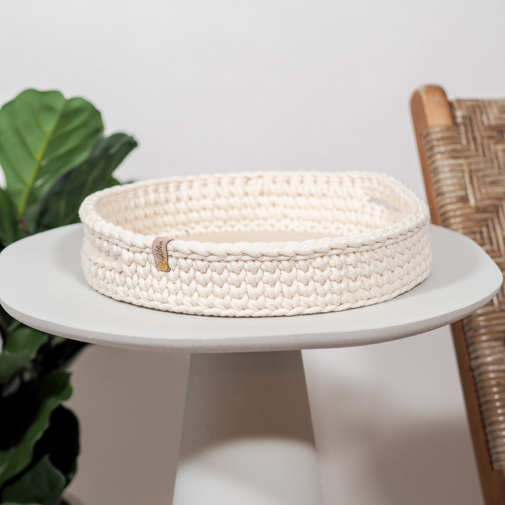 Handgemachtes Häkel-Tablett mit Boden - mahina x kilea - Interior > Dekoration > Häkelprodukte von mahina