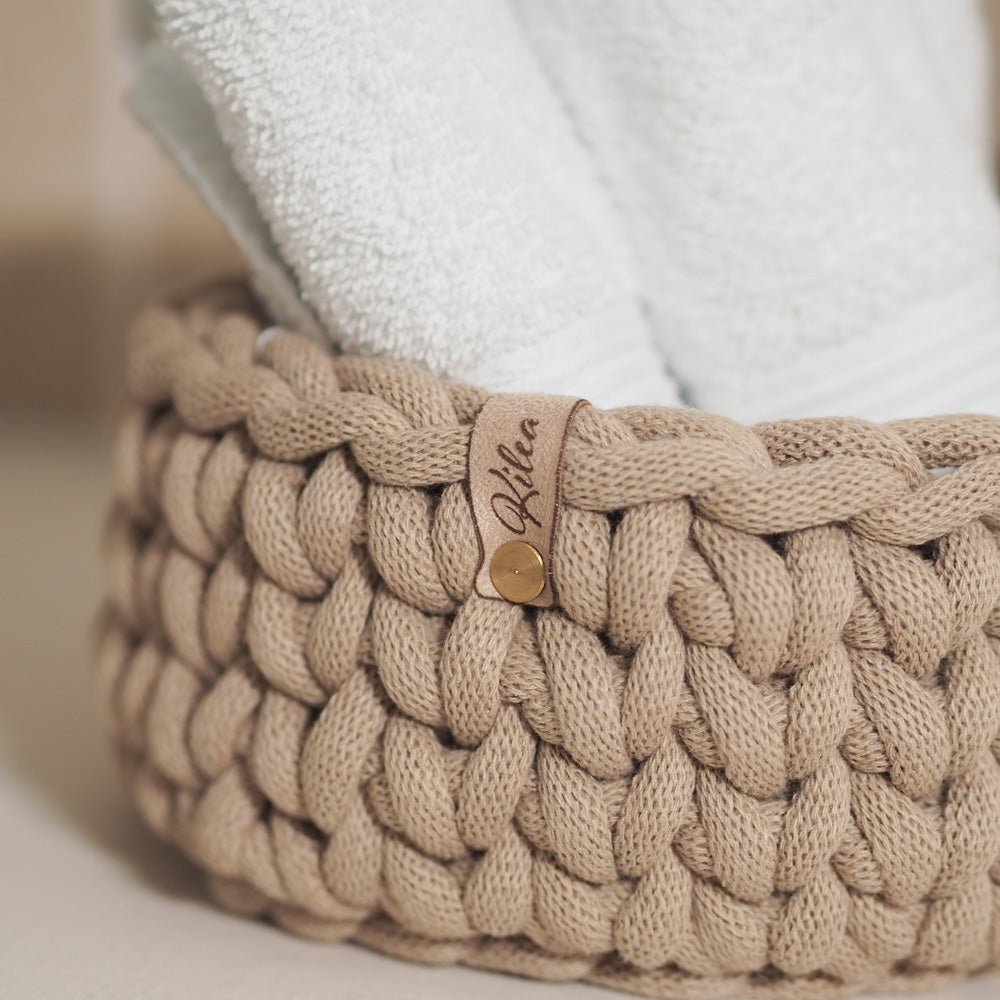 Handgemachter Häkelkorb "Rund" 9mm - mahina x kilea - Interior > Dekoration > Häkelprodukte von mahina