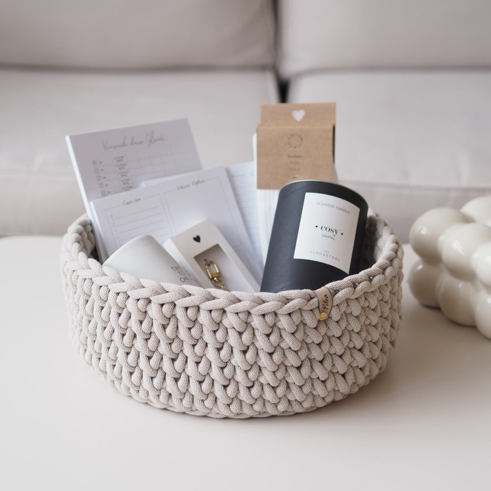 Handgemachter Häkelkorb "Rund" 9mm - mahina x kilea - Interior > Dekoration > Häkelprodukte von mahina