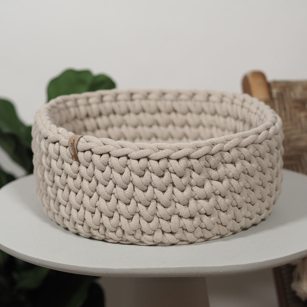 Handgemachter Häkelkorb "Rund" 9mm - mahina x kilea - Interior > Dekoration > Häkelprodukte von mahina