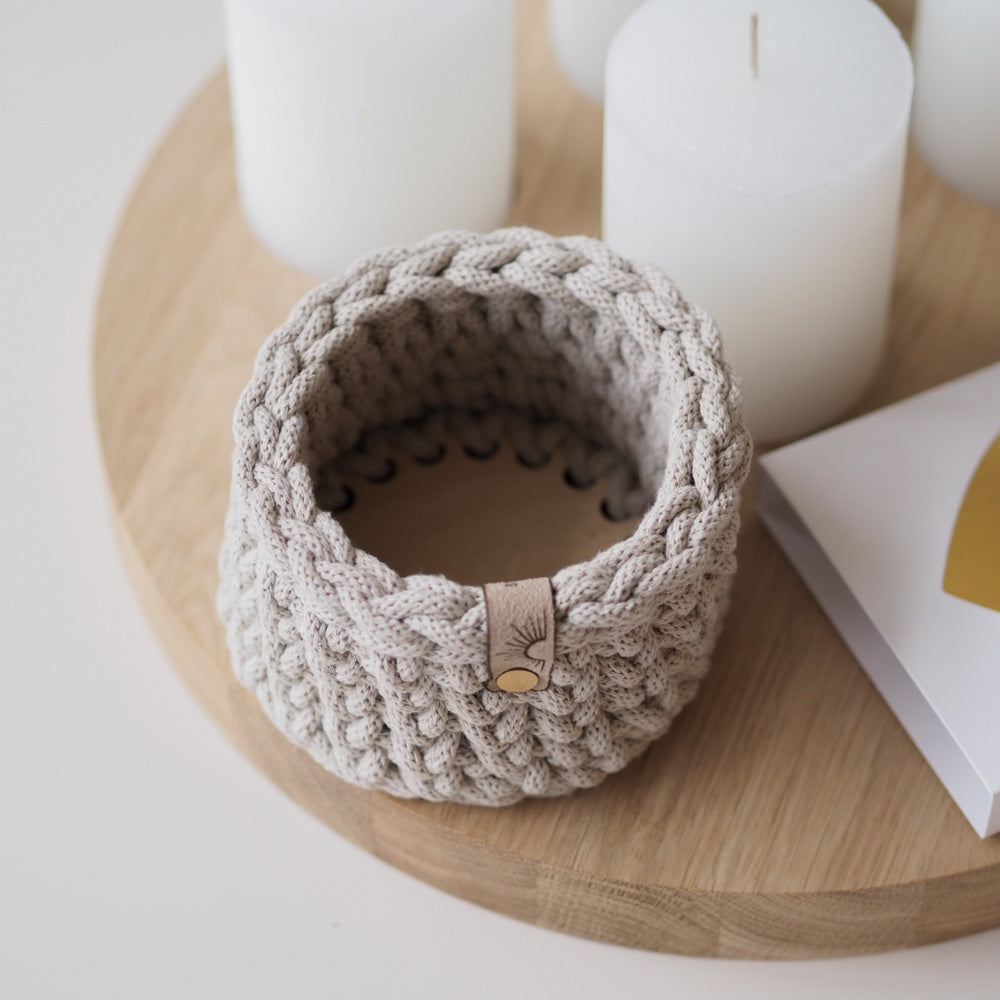 Handgemachter Häkelkorb "Rund" mit Boden - mahina x kilea - Interior > Dekoration > Häkelprodukte von mahina