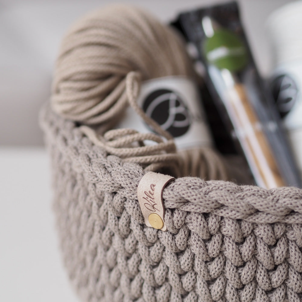 Handgemachter Häkelkorb "Rund" mit Boden - mahina x kilea - Interior > Dekoration > Häkelprodukte von mahina