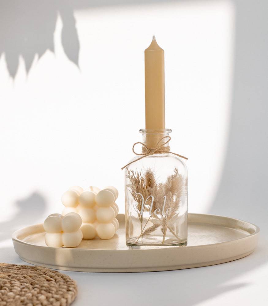 Personalisierbarer Kerzenständer mit Trockenblumen - Interior -> MAHINA Handmade -> Trockenblumen von mahina