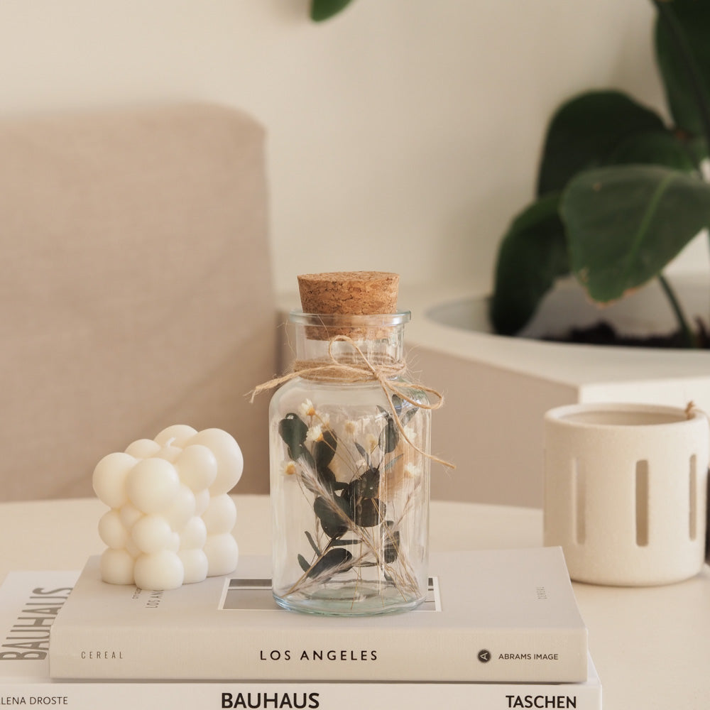 Personalisierbares Korkenglas mit Trockenblumen "Boho" 3 Größen - Interior -> MAHINA Handmade -> Trockenblumen von mahina