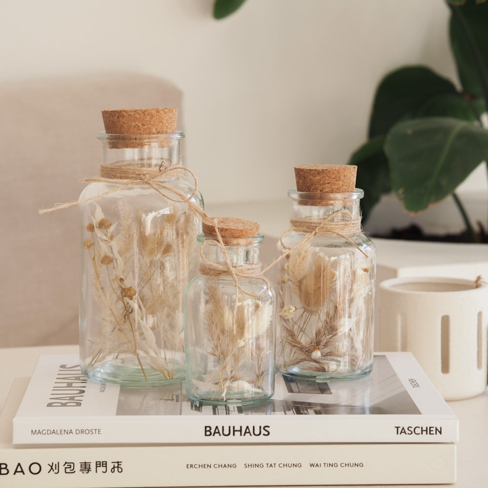 Personalisierbares Korkenglas mit Trockenblumen "Nature" 3 Größen - Interior -> MAHINA Handmade -> Trockenblumen von mahina