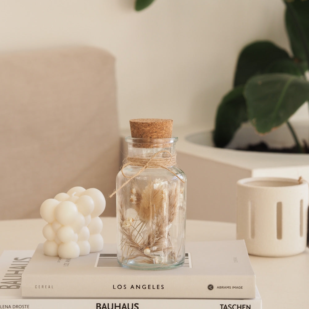 Personalisierbares Korkenglas mit Trockenblumen "Nature" 3 Größen - Interior -> MAHINA Handmade -> Trockenblumen von mahina