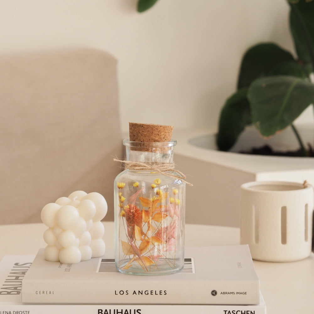 Personalisierbares Korkenglas mit Trockenblumen "Wild Crush" 3 Größen - Interior -> MAHINA Handmade -> Trockenblumen von mahina